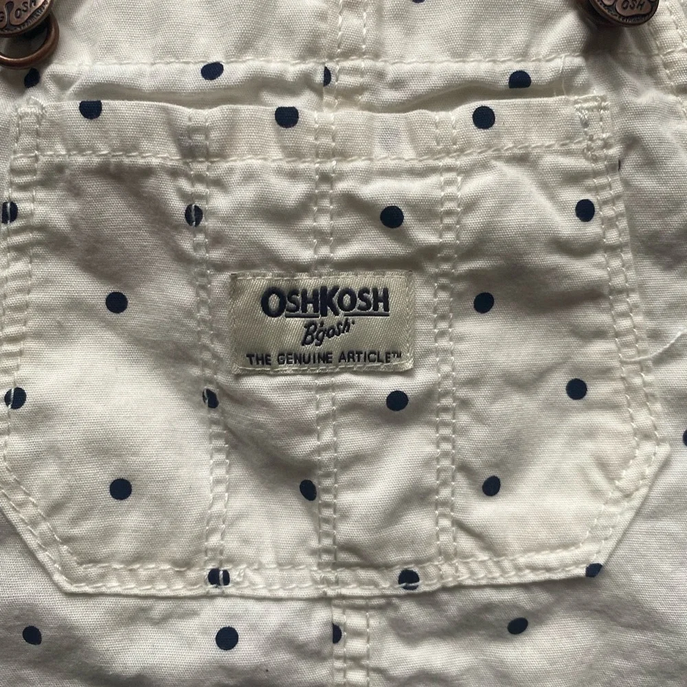 OSH KOSH-WHITE OVERALL SHORTS-3T